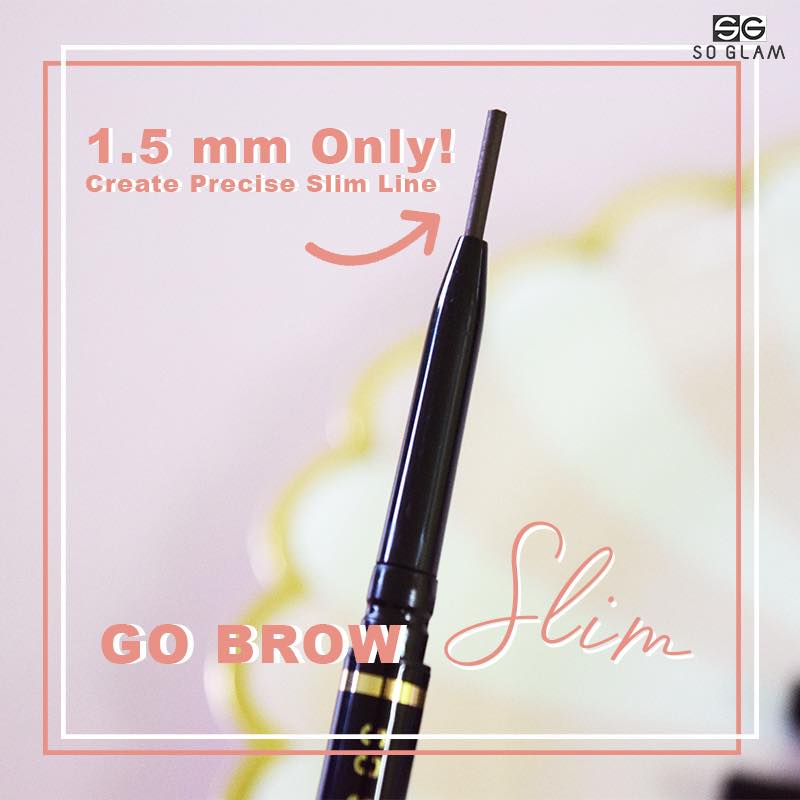 SO GLAM, SO GLAM Go Brow Slim Slim Eyebrow Pencil, SO GLAM Go Brow Slim Slim Eyebrow Pencil 0.5g #01 Dark Brown, Go Brow Slim Slim Eyebrow Pencil, SO GLAM Go Brow Slim Slim Eyebrow Pencil ราคา, SO GLAM Go Brow Slim Slim Eyebrow Pencil รีวิว, ดินสอเขียนคิ้ว